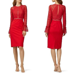 Catherine Deane Nieve Red Lace Dress $475